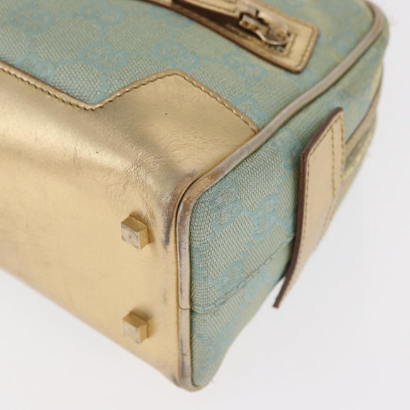 GUCCI GG Canvas Hand Bag Peppermint Gold 000 0852 Auth 161216A