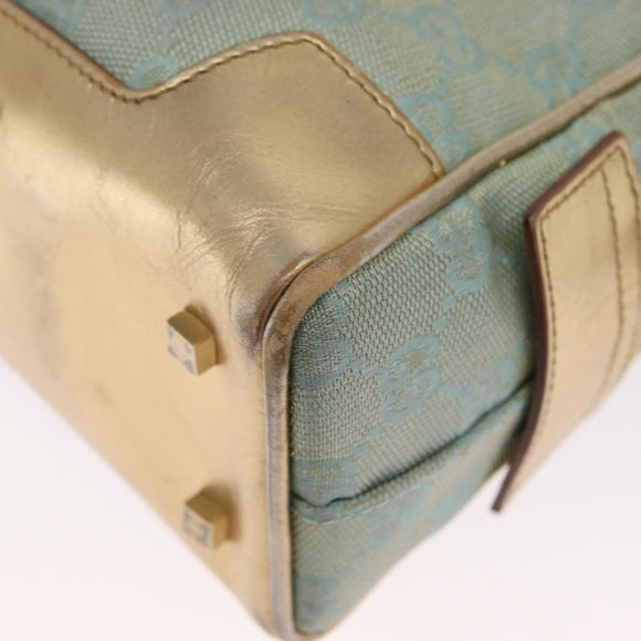 GUCCI GG Canvas Hand Bag Peppermint Gold 000 0852 Auth 161216A