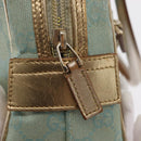 GUCCI GG Canvas Hand Bag Peppermint Gold 000 0852 Auth 161216A-10