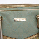GUCCI GG Canvas Hand Bag Peppermint Gold 000 0852 Auth 161216A-17