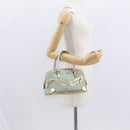 GUCCI GG Canvas Hand Bag Peppermint Gold 000 0852 Auth 161216A-23