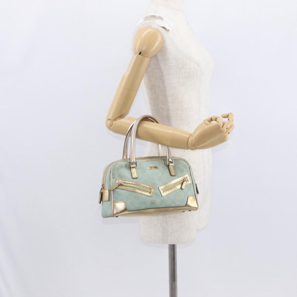 GUCCI GG Canvas Hand Bag Peppermint Gold 000 0852 Auth 161216A