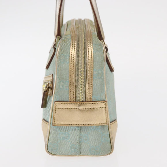 GUCCI GG Canvas Hand Bag Peppermint Gold 000 0852 Auth 161216A