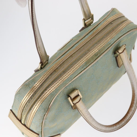 GUCCI GG Canvas Hand Bag Peppermint Gold 000 0852 Auth 161216A