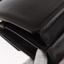 GUCCI Hand Bag Leather Dark Brown Gold Auth 161217-12