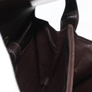 GUCCI Hand Bag Leather Dark Brown Gold Auth 161217-17