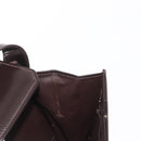 GUCCI Hand Bag Leather Dark Brown Gold Auth 161217-21