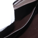GUCCI Hand Bag Leather Dark Brown Gold Auth 161217-22