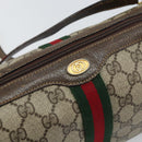 GUCCI Web Sherry Line Bag PVC Leather Beige Gold 41 004 4464 Auth 161221-14