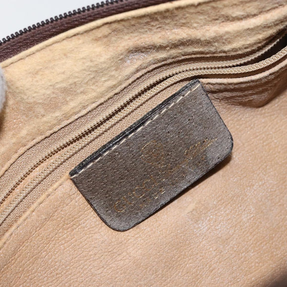 GUCCI Web Sherry Line Bag PVC Leather Beige Gold 41 004 4464 Auth 161221