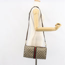 GUCCI Web Sherry Line Bag PVC Leather Beige Gold 41 004 4464 Auth 161221-22