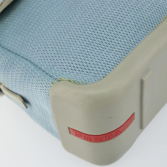 PRADA Shoulder Bag Nylon Light Blue Silver Auth 161224