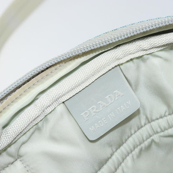 PRADA Shoulder Bag Nylon Light Blue Silver Auth 161224