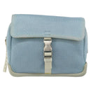 PRADA Shoulder Bag Nylon Light Blue Silver Auth 161224-13