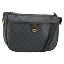 GUCCI GG Supreme Web Sherry Line Bag PVC Black Gold 89 02 077 Auth 161226-1