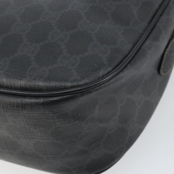 GUCCI GG Supreme Web Sherry Line Bag PVC Black Gold 89 02 077 Auth 161226