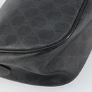 GUCCI GG Supreme Web Sherry Line Bag PVC Black Gold 89 02 077 Auth 161226-18