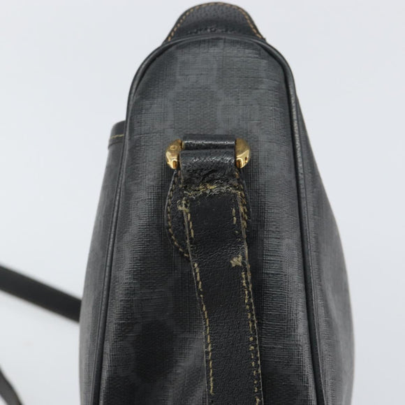 GUCCI GG Supreme Web Sherry Line Bag PVC Black Gold 89 02 077 Auth 161226