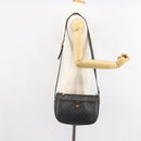 GUCCI GG Supreme Web Sherry Line Bag PVC Black Gold 89 02 077 Auth 161226-26