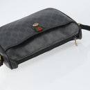GUCCI GG Supreme Web Sherry Line Bag PVC Black Gold 89 02 077 Auth 161226-6