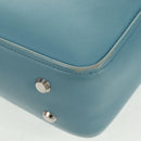 BALENCIAGA Triangle S Hand Bag Leather 2way Light Blue Silver 476975 Auth 161230-16