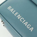 BALENCIAGA Triangle S Hand Bag Leather 2way Light Blue Silver 476975 Auth 161230-17