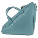 BALENCIAGA Triangle S Hand Bag Leather 2way Light Blue Silver 476975 Auth 161230-2