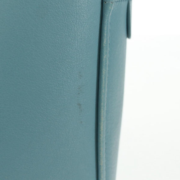 BALENCIAGA Triangle S Hand Bag Leather 2way Light Blue Silver 476975 Auth 161230