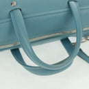 BALENCIAGA Triangle S Hand Bag Leather 2way Light Blue Silver 476975 Auth 161230-7