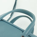 BALENCIAGA Triangle S Hand Bag Leather 2way Light Blue Silver 476975 Auth 161230-8