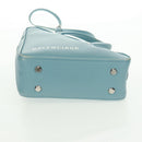 BALENCIAGA Triangle S Hand Bag Leather 2way Light Blue Silver 476975 Auth 161230-6