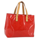 LOUIS VUITTON Monogram Vernis Reade PM Hand Bag Red Rouge M91088 LV Auth 161231-1