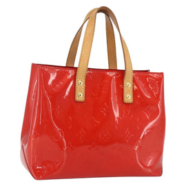 LOUIS VUITTON Monogram Vernis Reade PM Hand Bag Red Rouge M91088 LV Auth 161231
