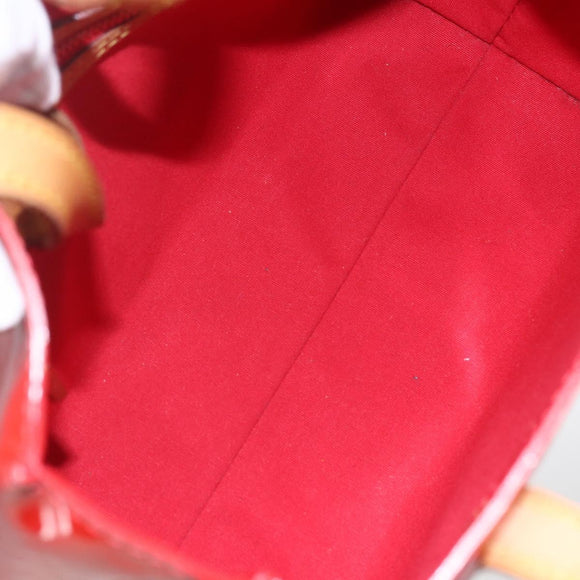 LOUIS VUITTON Monogram Vernis Reade PM Hand Bag Red Rouge M91088 LV Auth 161231