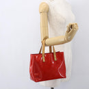 LOUIS VUITTON Monogram Vernis Reade PM Hand Bag Red Rouge M91088 LV Auth 161231-21