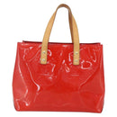 LOUIS VUITTON Monogram Vernis Reade PM Hand Bag Red Rouge M91088 LV Auth 161231-2