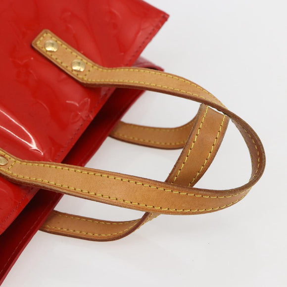 LOUIS VUITTON Monogram Vernis Reade PM Hand Bag Red Rouge M91088 LV Auth 161231
