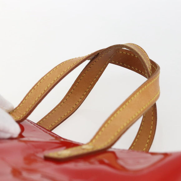 LOUIS VUITTON Monogram Vernis Reade PM Hand Bag Red Rouge M91088 LV Auth 161231