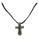 Chrome Hearts Small Vulcan Cross Double Leather Blade Ag925 Silver Auth 161235SM-1