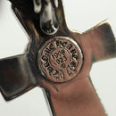 Chrome Hearts Small Vulcan Cross Double Leather Blade Ag925 Silver Auth 161235SM-15
