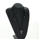 Chrome Hearts Small Vulcan Cross Double Leather Blade Ag925 Silver Auth 161235SM-16