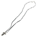 Chrome Hearts Small Vulcan Cross Double Leather Blade Ag925 Silver Auth 161235SM-2
