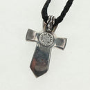 Chrome Hearts Small Vulcan Cross Double Leather Blade Ag925 Silver Auth 161235SM-8