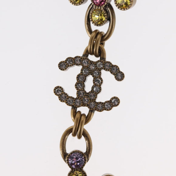 CHANEL Rhinestone COCO Mark Pierce metal Multicolor CC Auth 161236SAM