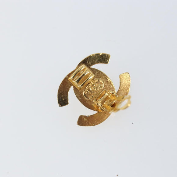 CHANEL COCO Mark Earring metal Gold Tone CC Auth 161237V