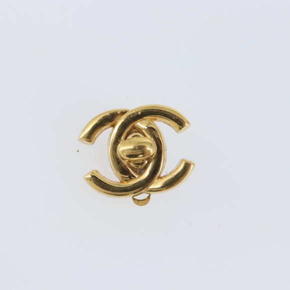 CHANEL COCO Mark Earring metal Gold Tone CC Auth 161237V