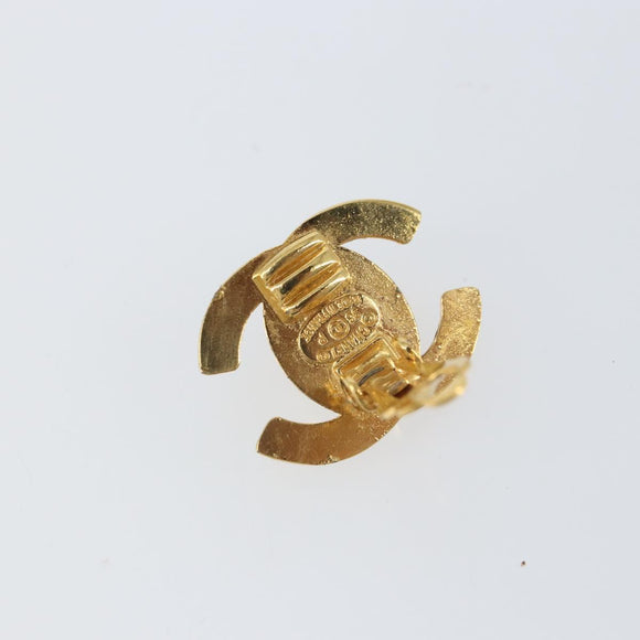 CHANEL COCO Mark Earring metal Gold Tone CC Auth 161237V