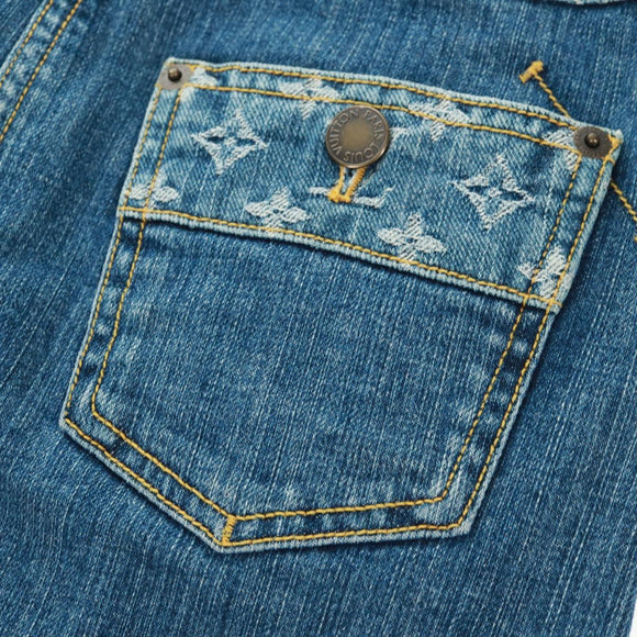 LOUIS VUITTON Monogram Denim Skirt Blue LV Auth 161260M