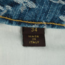 LOUIS VUITTON Monogram Denim Skirt Blue LV Auth 161260M-14