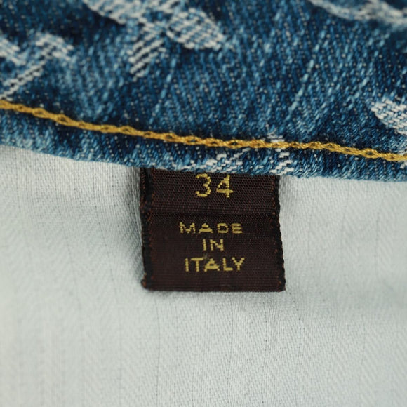 LOUIS VUITTON Monogram Denim Skirt Blue LV Auth 161260M